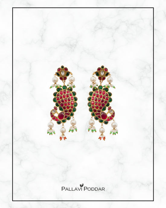 Mayura Meenakari Chandbalis