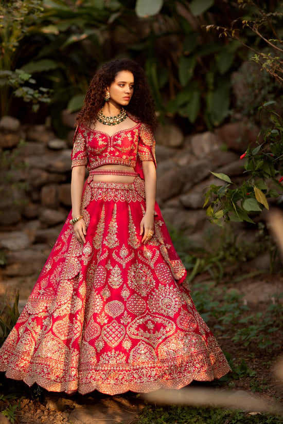 Scarlet Red Symphony Bridal Lehenga Set
