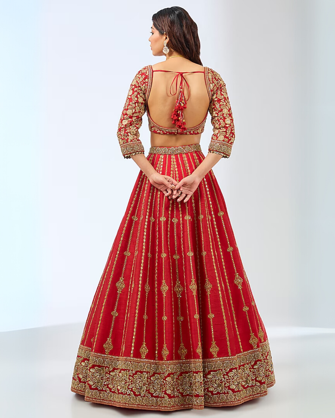 Red Geeta Embroided Lehenga set