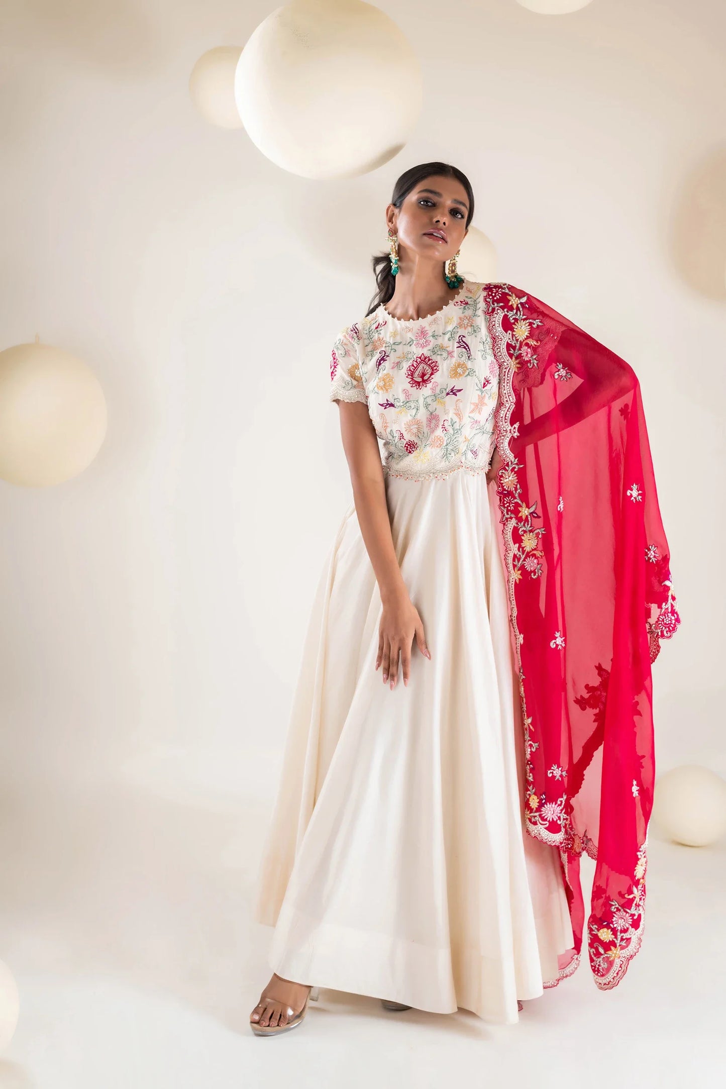 Chanderi Anarkali Set