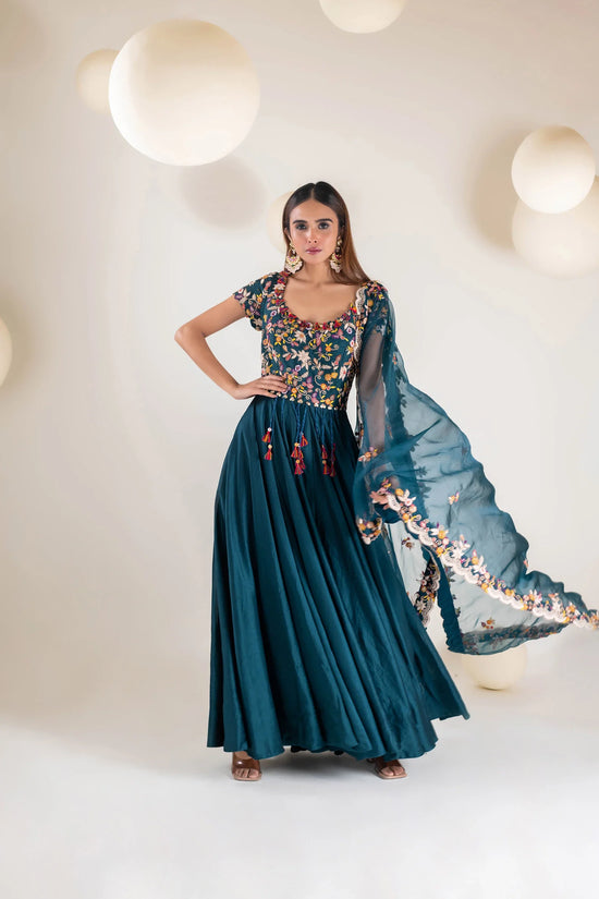 Chanderi  Anarkali  Set