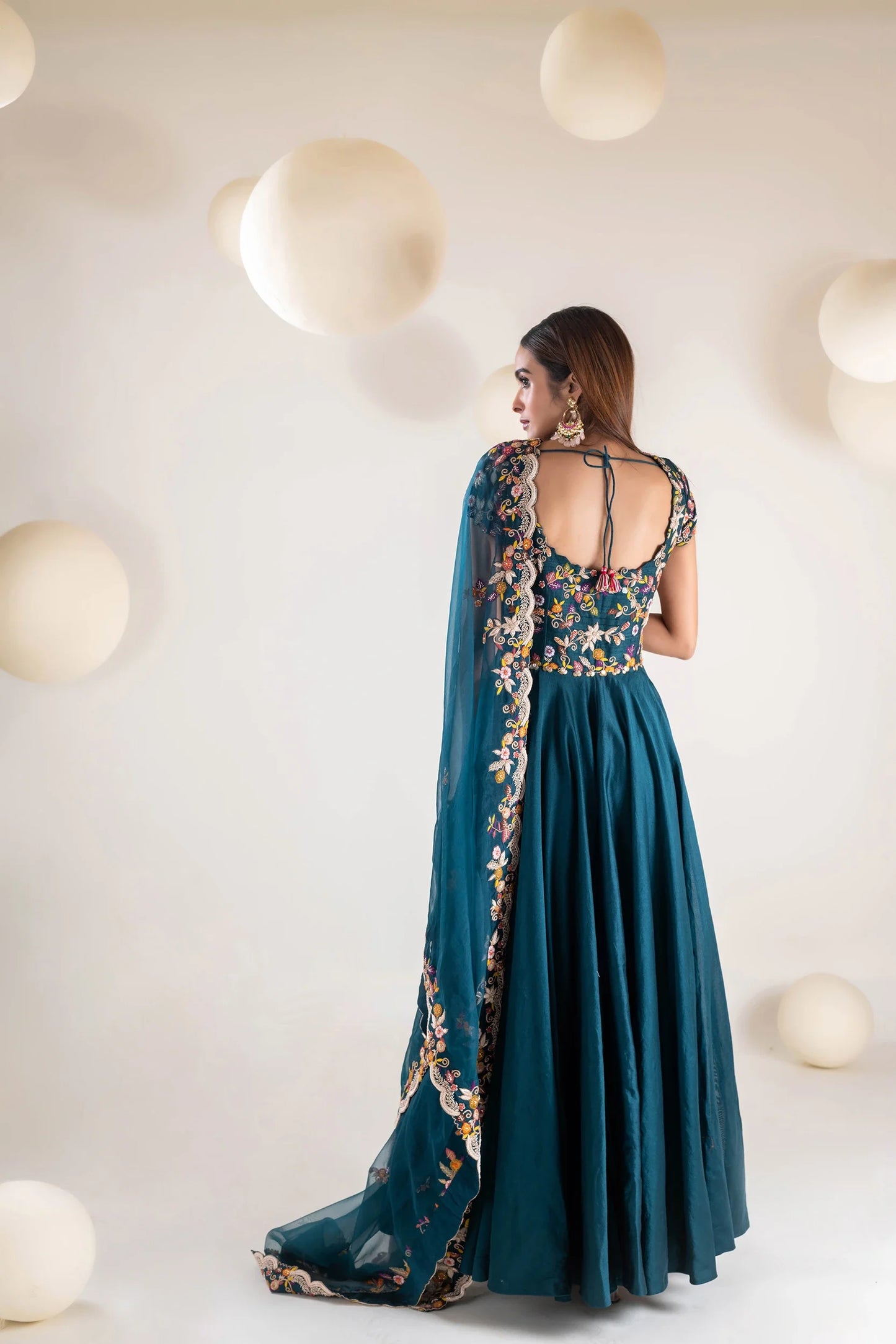 Chanderi  Anarkali  Set