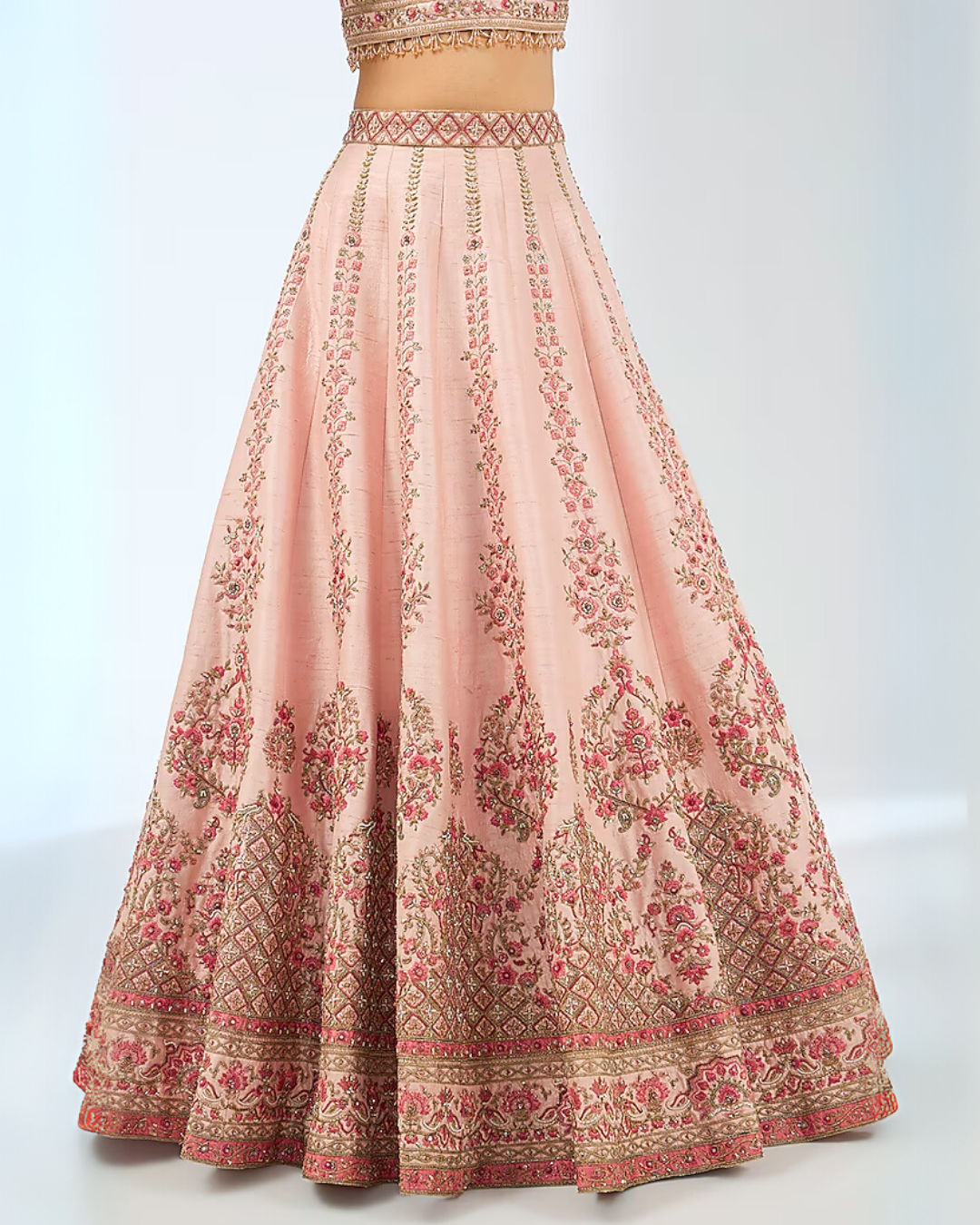 Pastel Pink  Embroidered Lehenga Set