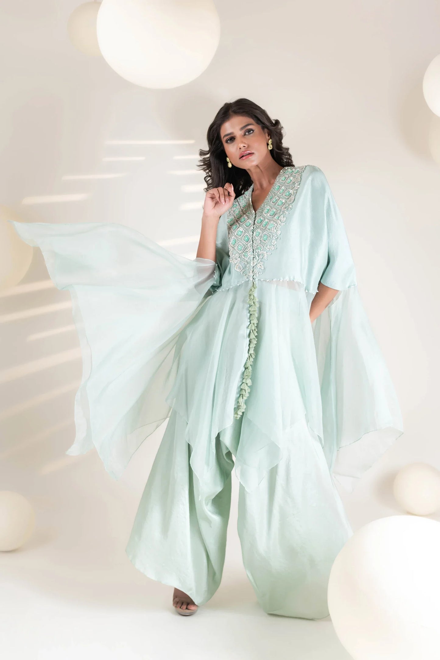 Aqua Flowy Tunic Set