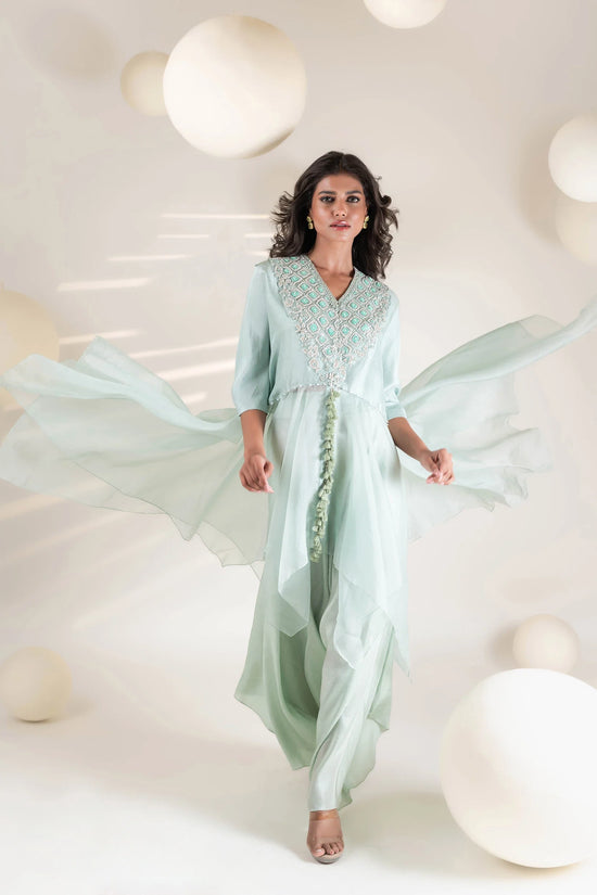 Aqua Flowy Tunic Set