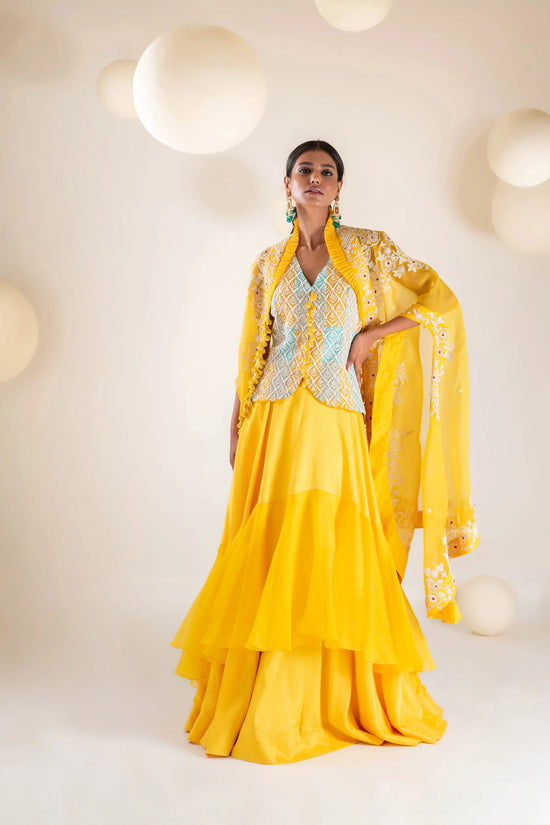 Pearl  Embellished Cape Set