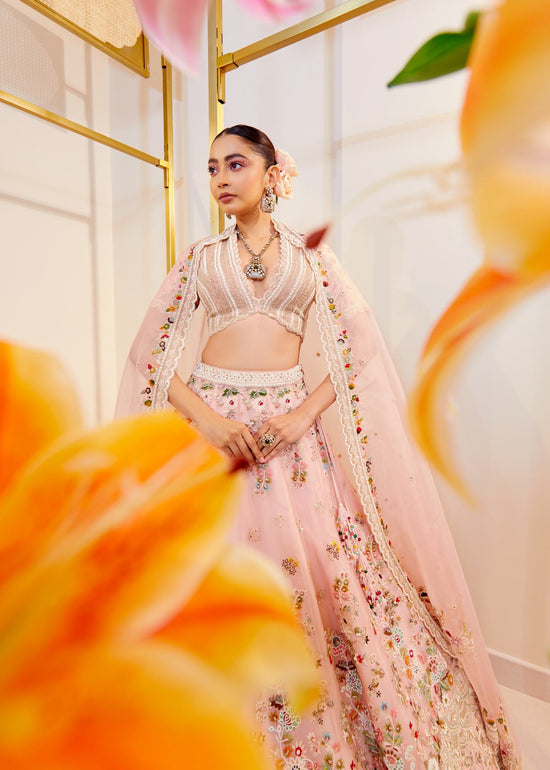 FLORET ORGANZA  Zardosi Bridal Lehenga Set