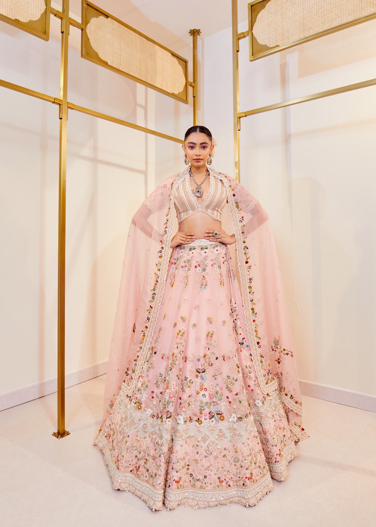 FLORET ORGANZA Zardosi Bridal Lehenga Set