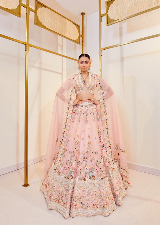 FLORET ORGANZA  Zardosi Bridal Lehenga Set