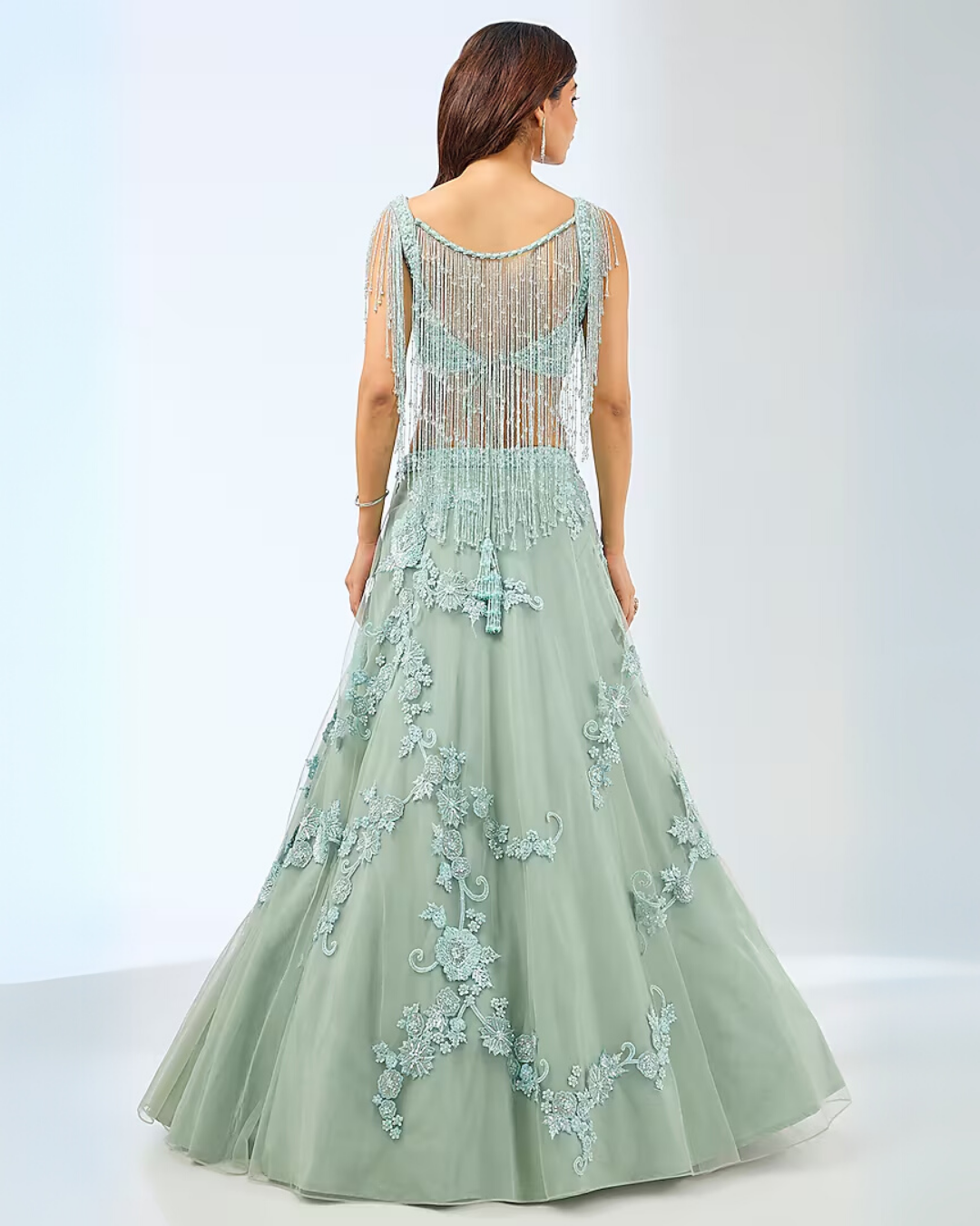 Aqua Green Embroided Lehenga set