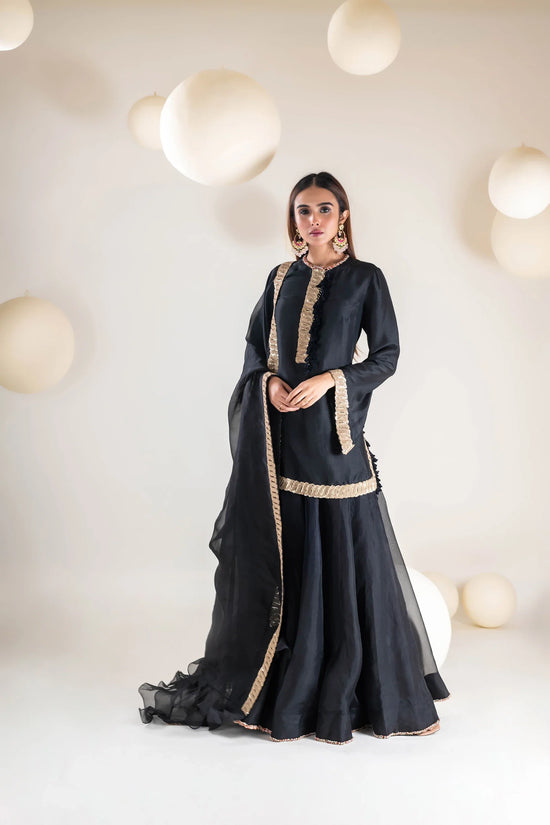 Black Sharara Set