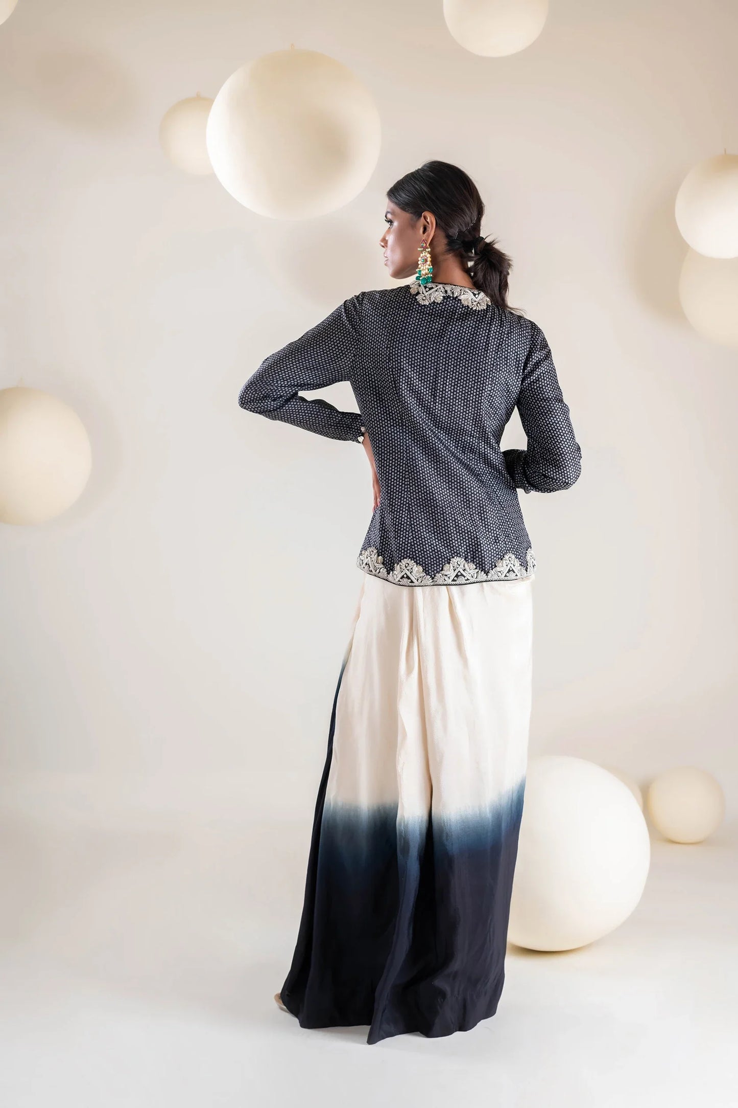 Black & Ivory  Skirt Set