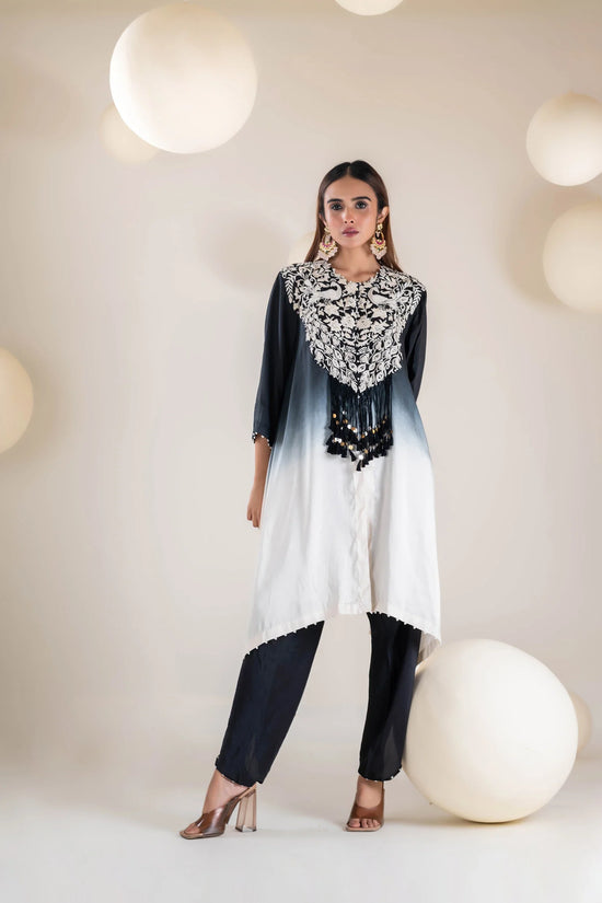 Embroidered Ombre Cape set