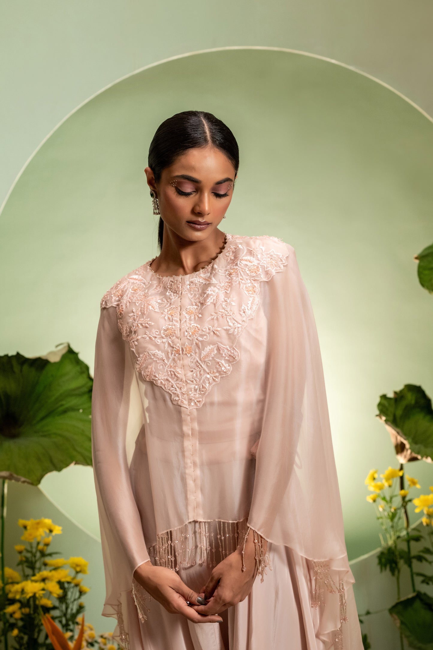 Cape Set with Dhoti Pants