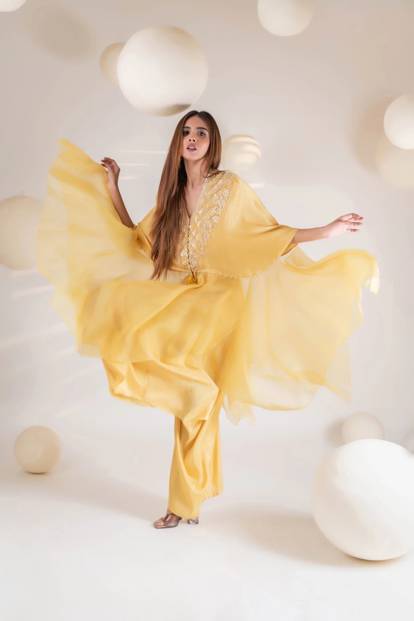 Yellow Flowy Tunic Set