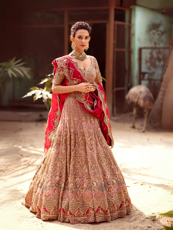 ChicIvory Pink lehenga set
