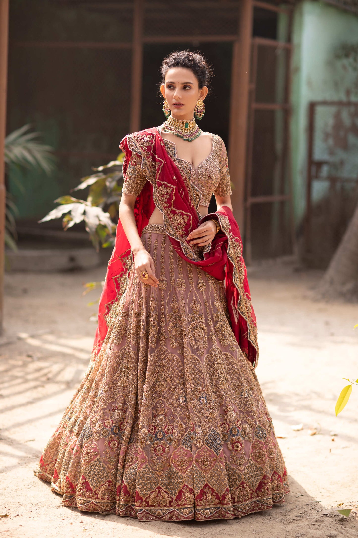ChicIvory Pink lehenga set