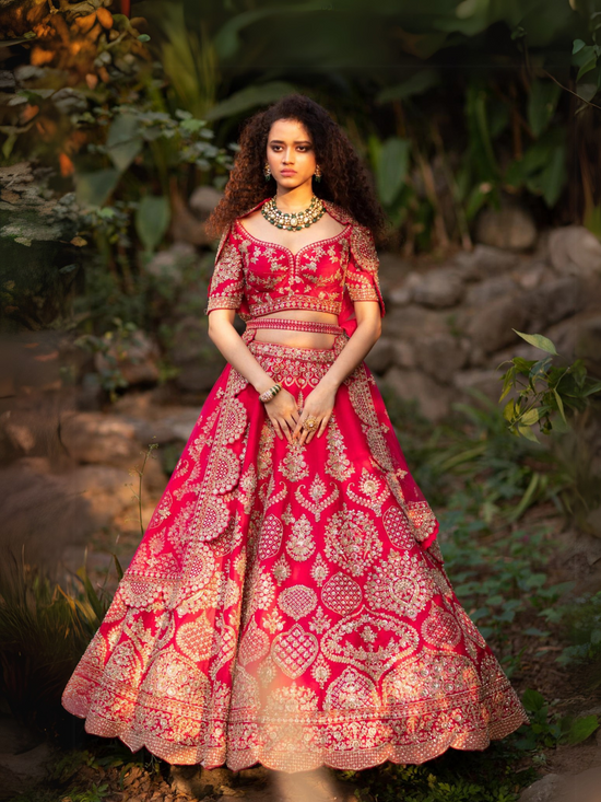 Scarlet Red Symphony Bridal Lehenga Set
