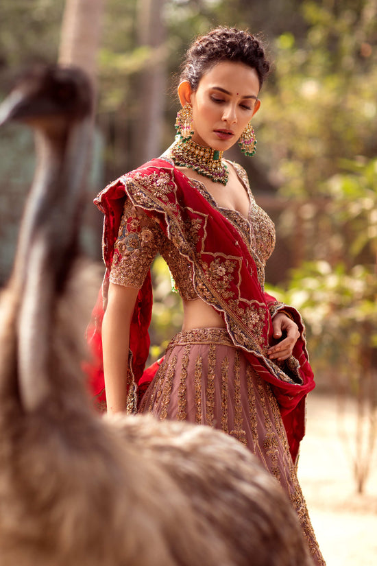 ChicIvory Pink lehenga set