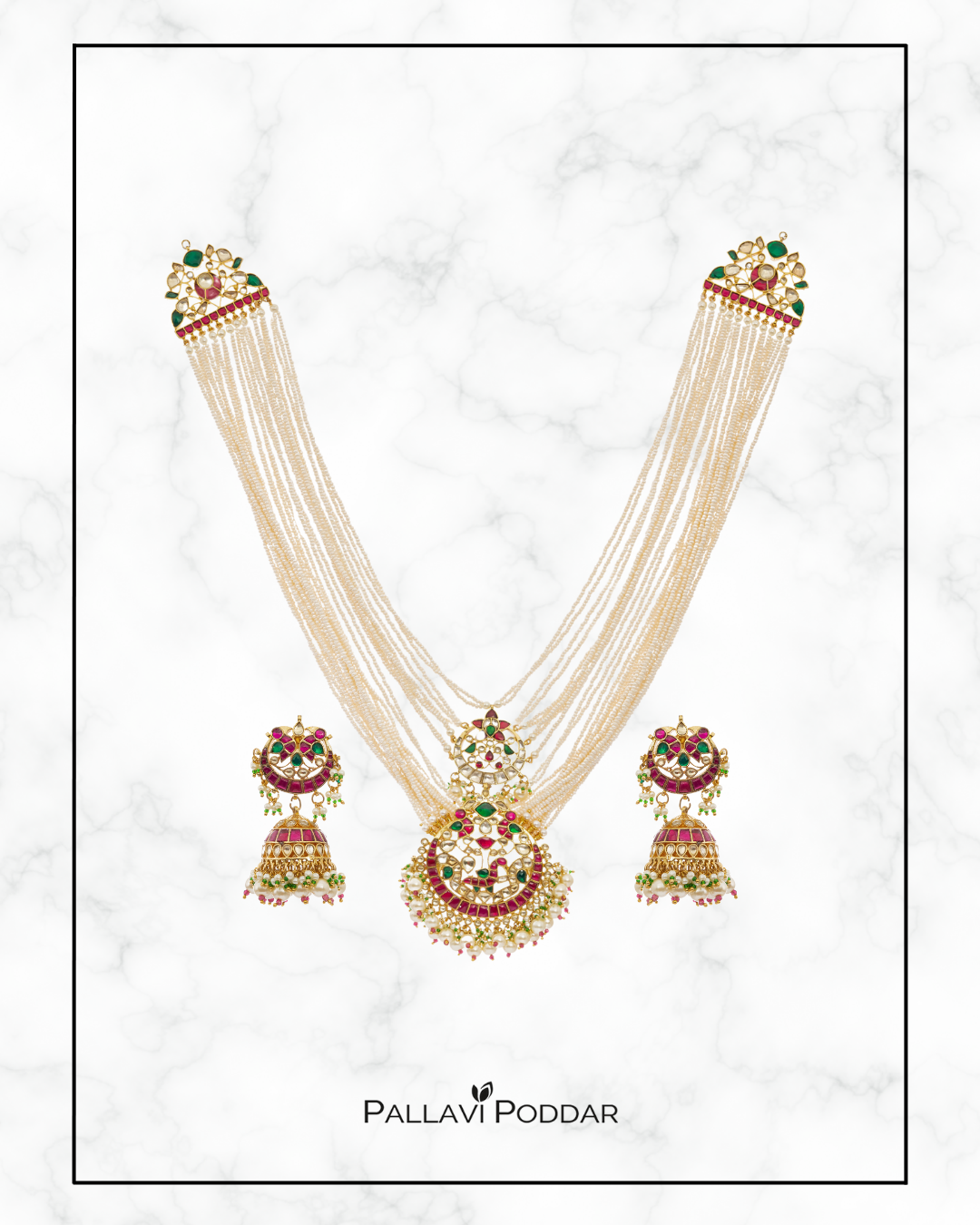 Samrika Layered Pearl Kundan Set