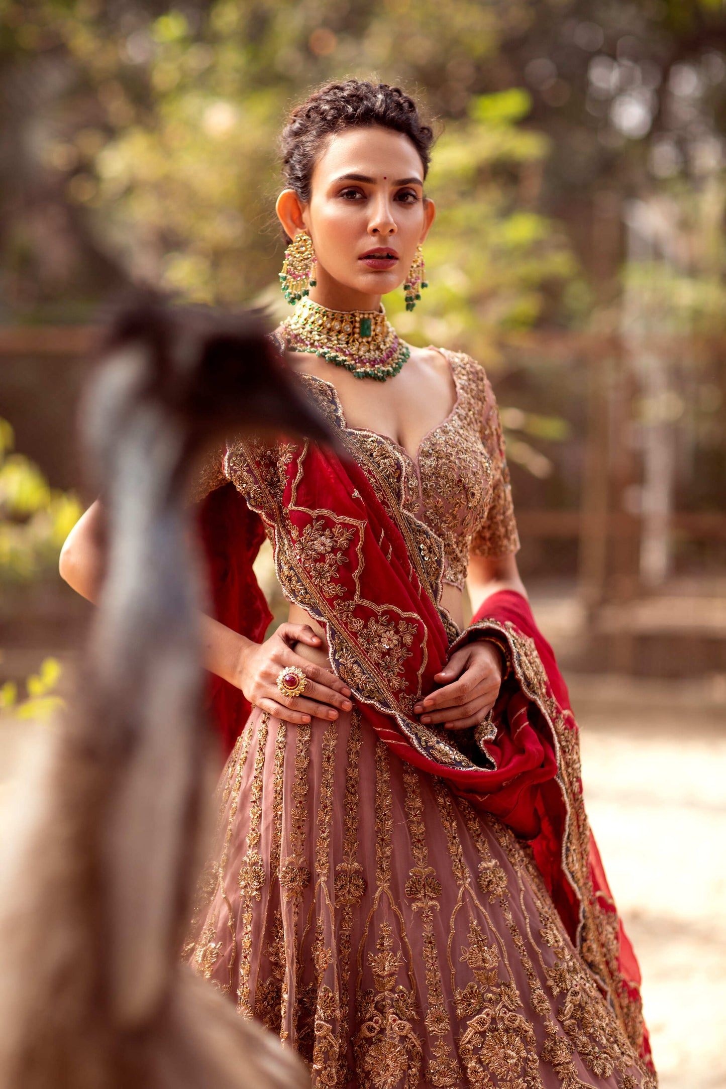 ChicIvory Pink lehenga set