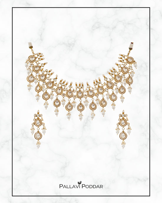 Yamika Pearl Kundan Choker Set