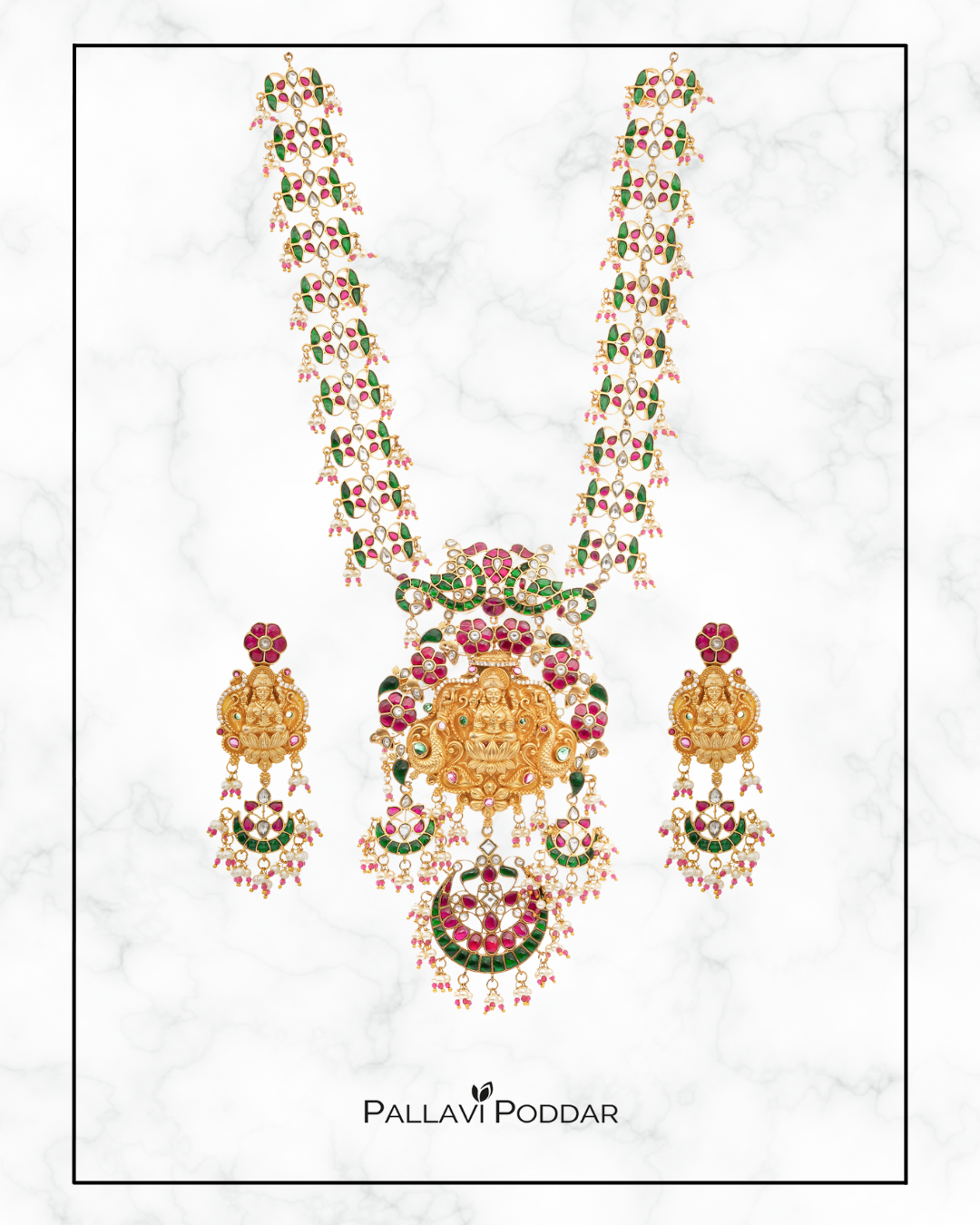 Devi Lakshmi Temple Grandeur Necklace Set