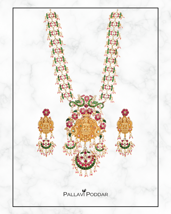 Devi Lakshmi Temple Grandeur Necklace Set