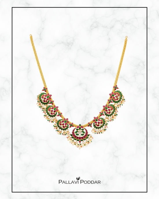 Rukmini Ruby-Emerald Vista Necklace