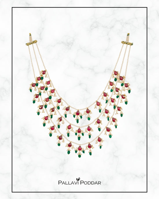 Anika Ruby-Emerald Cascade Mala