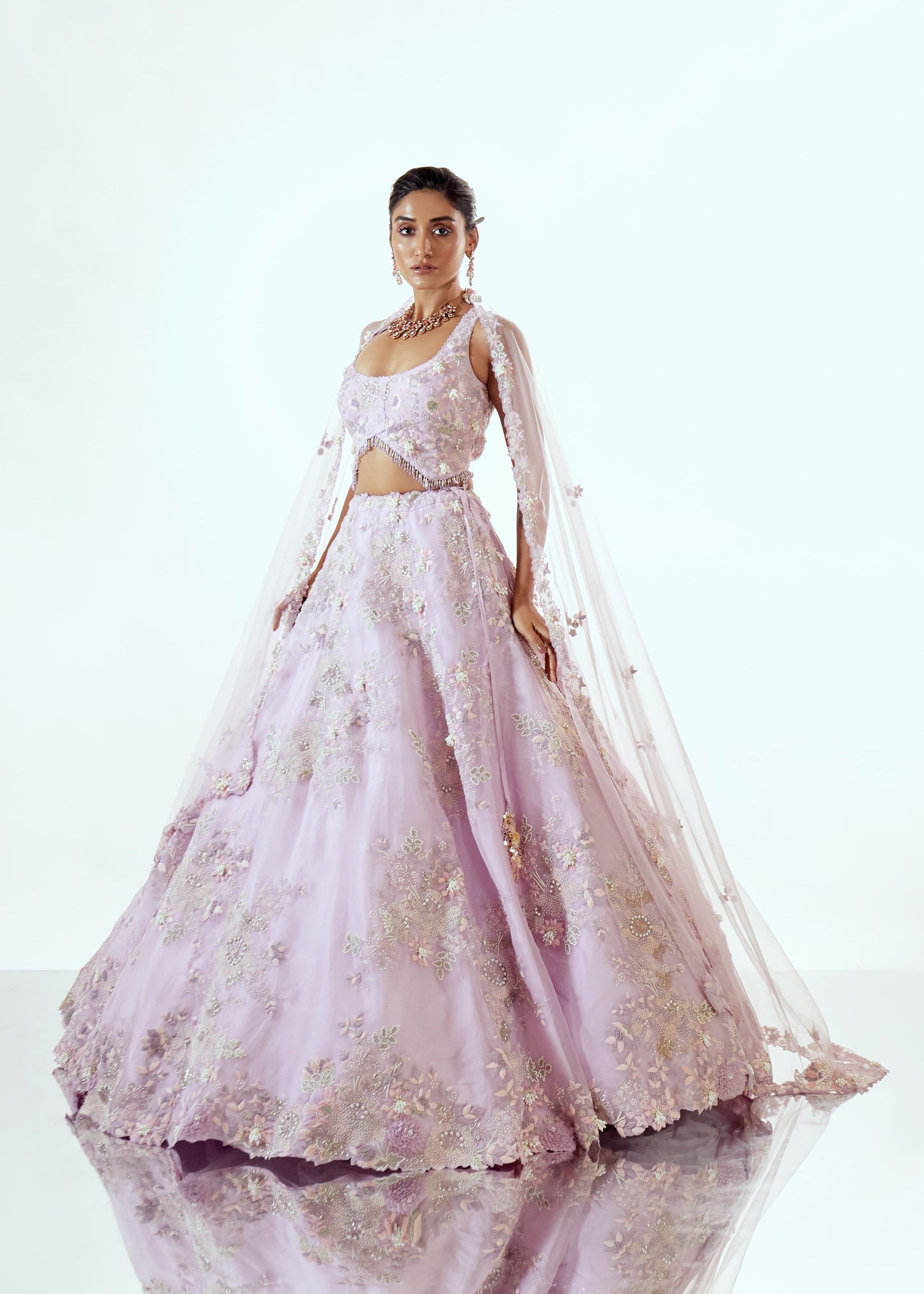 FLORAL ORGANZA LEHENGA SET