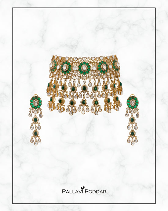 Ketaki Emerald Bloom Choker Set
