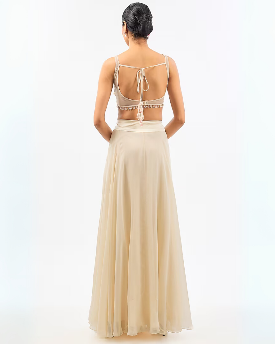 IVORY SHORT EMBROIDED JACKET SHARARA SET