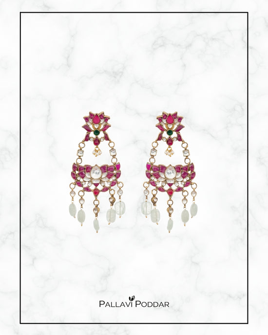 Lotus Bloom Chandbali Earrings