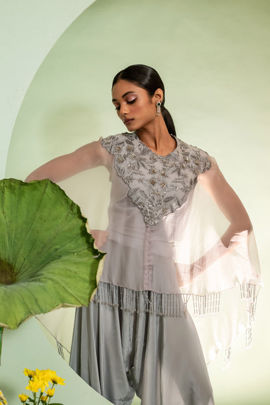 Cape Set with Dhoti Pants