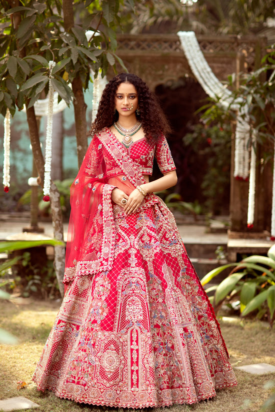 Eternal Scarlet Red lehenga set