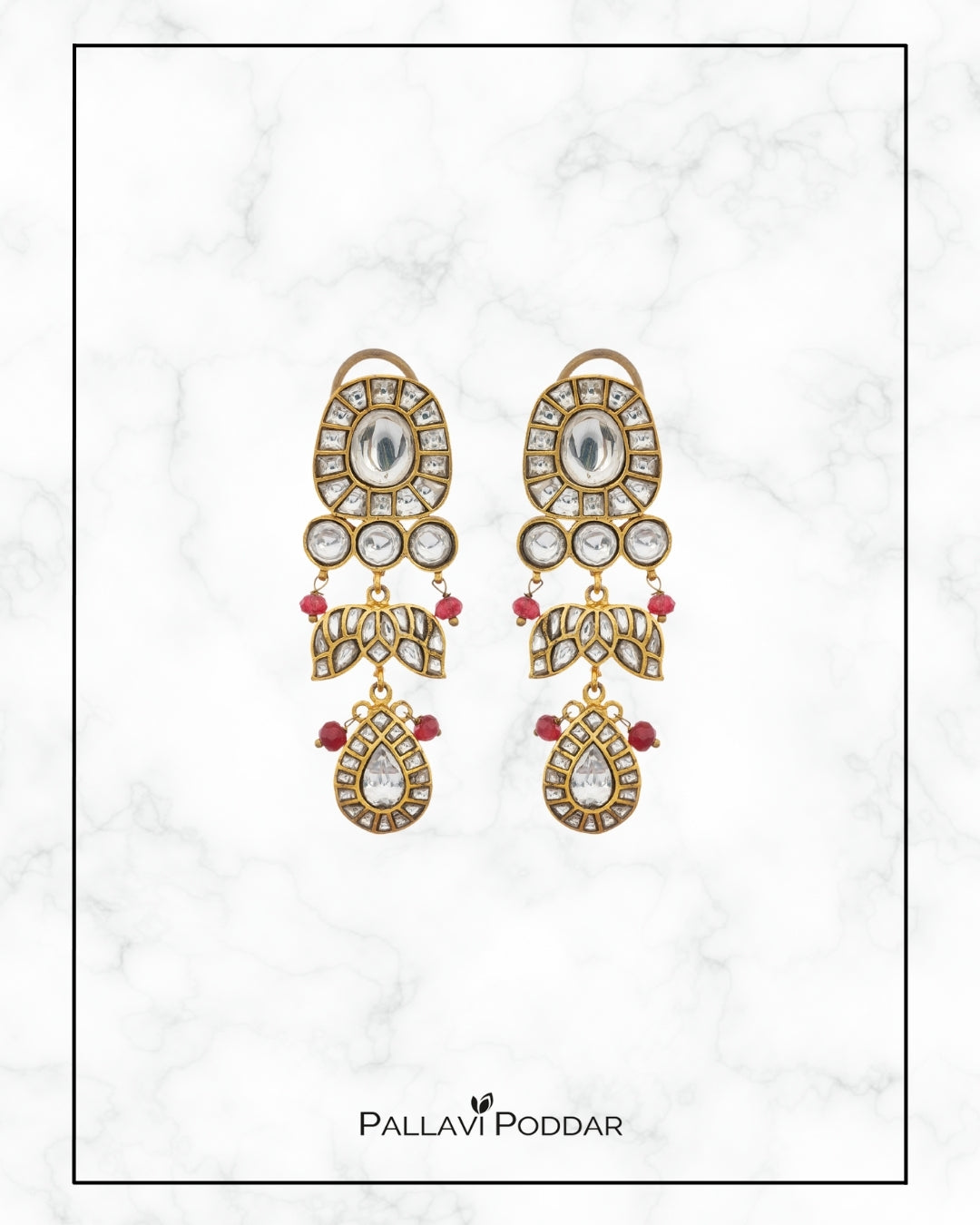 Aarohi Kundan & Ruby Drop Earrings