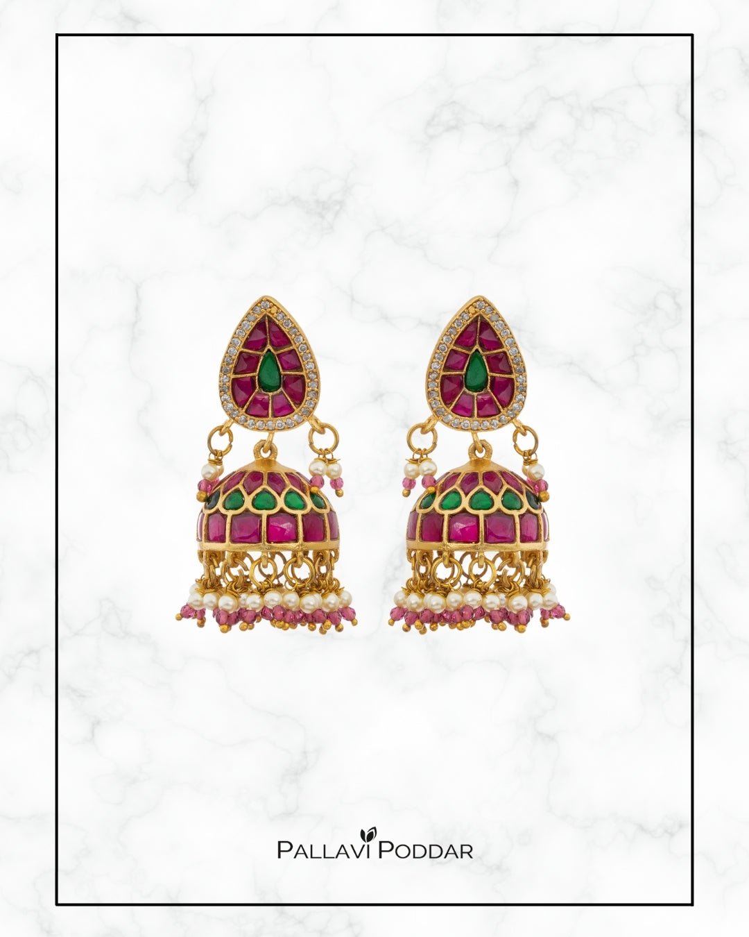 Meenakari Bliss Dome Jhumkas