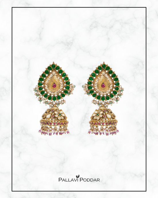 Heritage Teardrop Jhumka Earrings