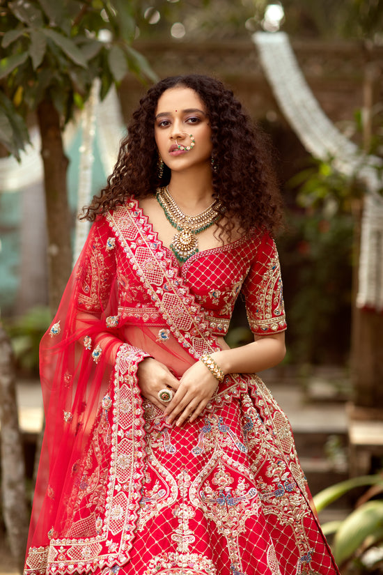 Eternal Scarlet Red lehenga set