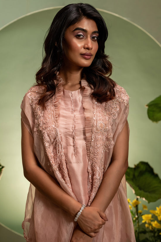 Pink Short Kurta Dhoti Set