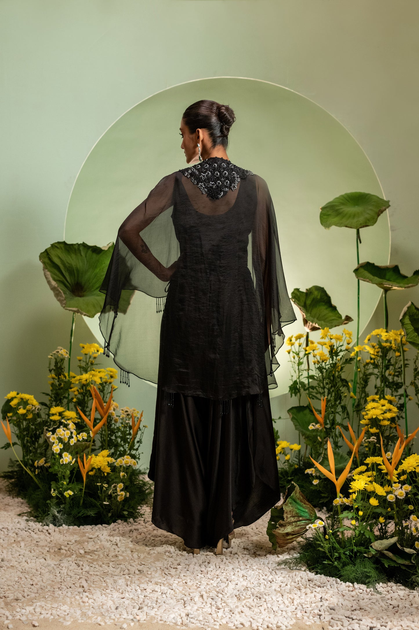 Cape Set with Dhoti Pants