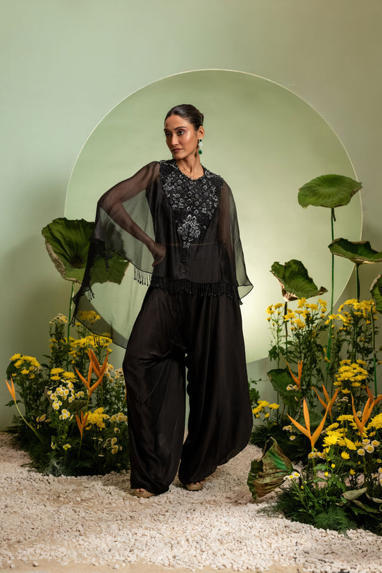 Cape Set with Dhoti Pants