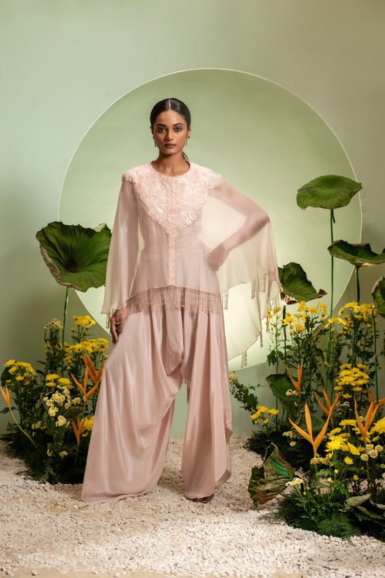 Cape Set with Dhoti Pants