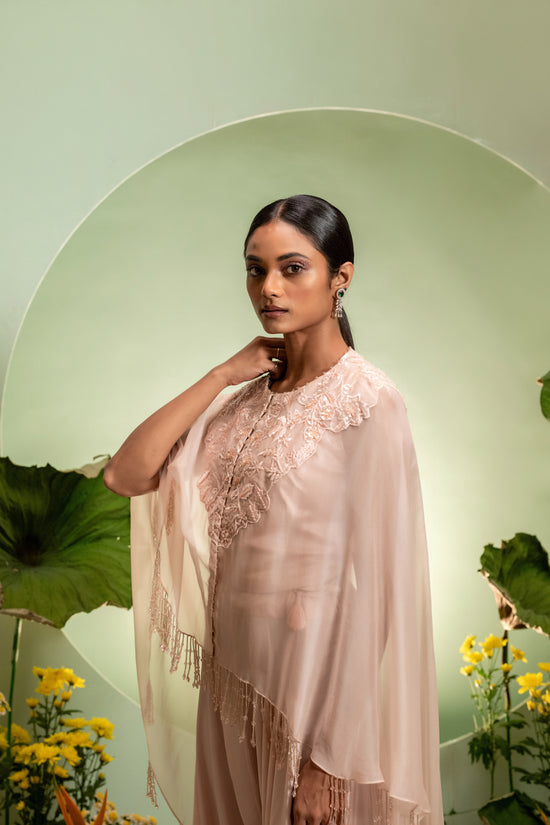 Cape Set with Dhoti Pants