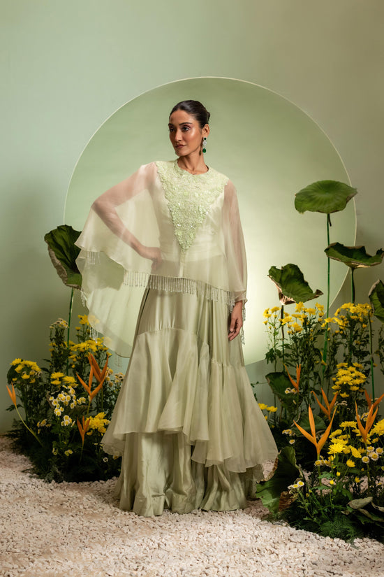 Ruffle Skirt Cape Set