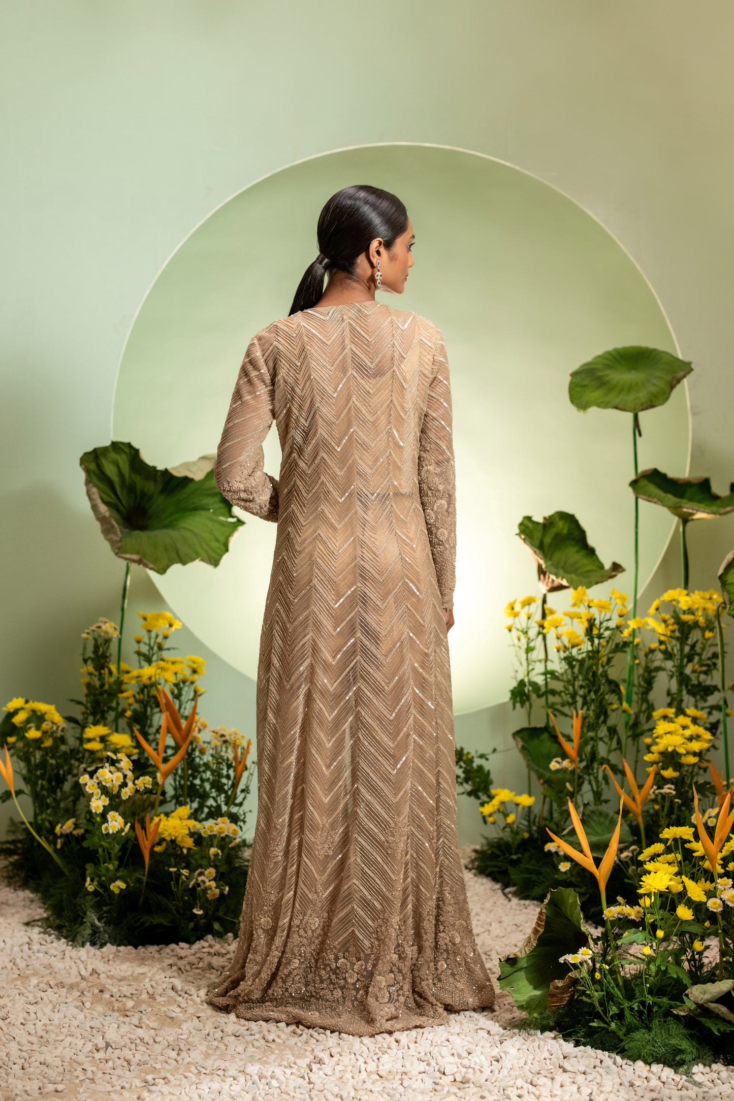 Gold Long Jacket Set