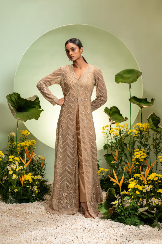 Gold Long Jacket Set