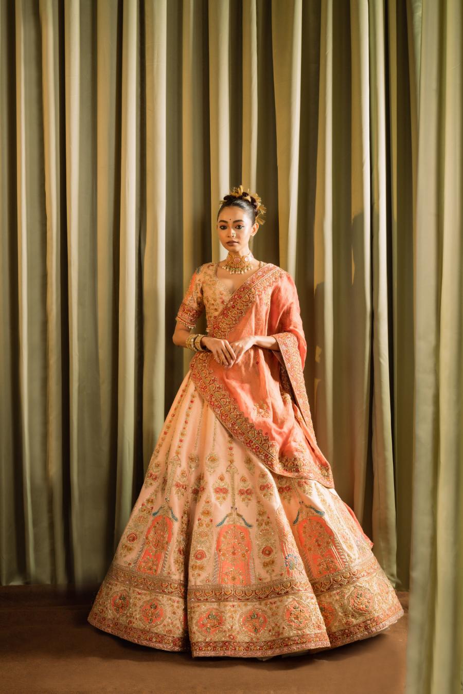 Raw Silk Dabka Work Lehenga Set