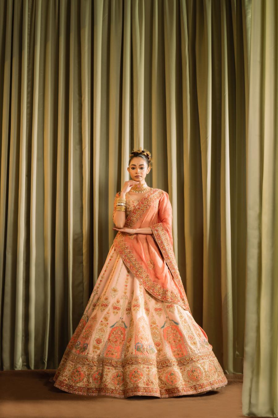 Raw Silk Dabka Work Lehenga Set